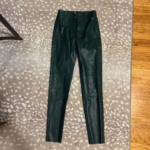 Zara Deep Green Leather Pants